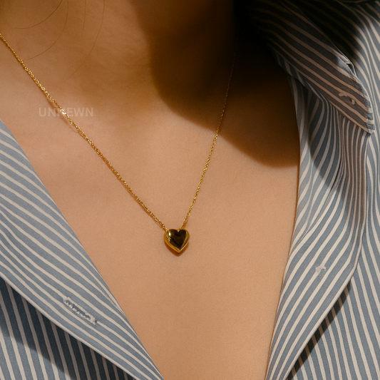 Golden Small Heart Pendant Necklace