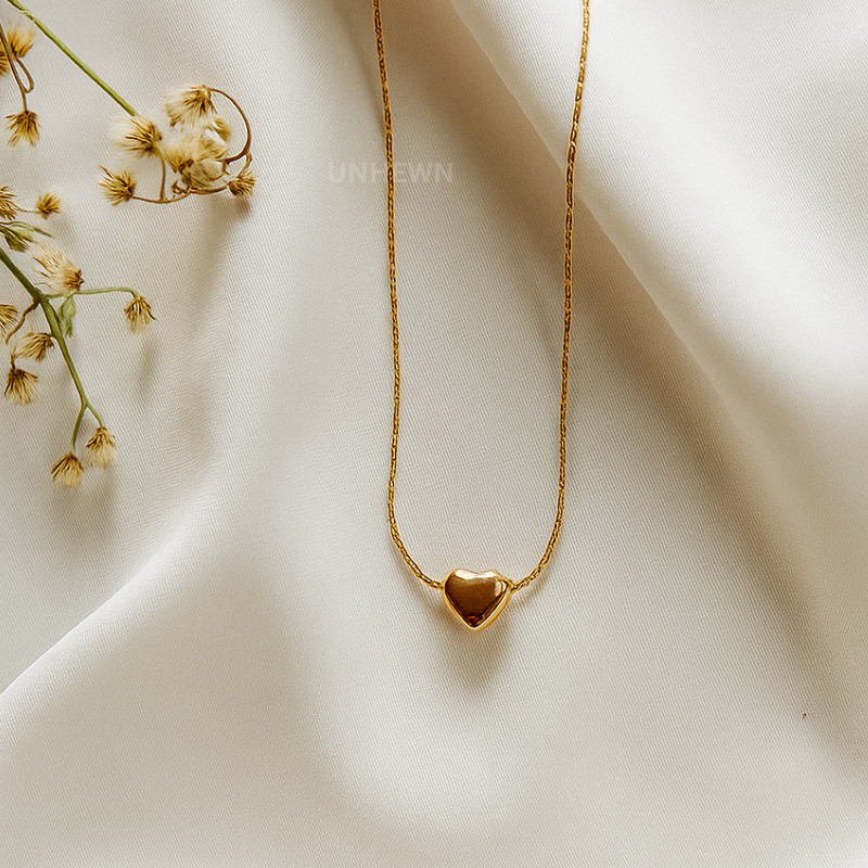 Golden Small Heart Pendant Necklace