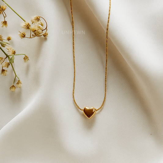 Golden Small Heart Pendant Necklace