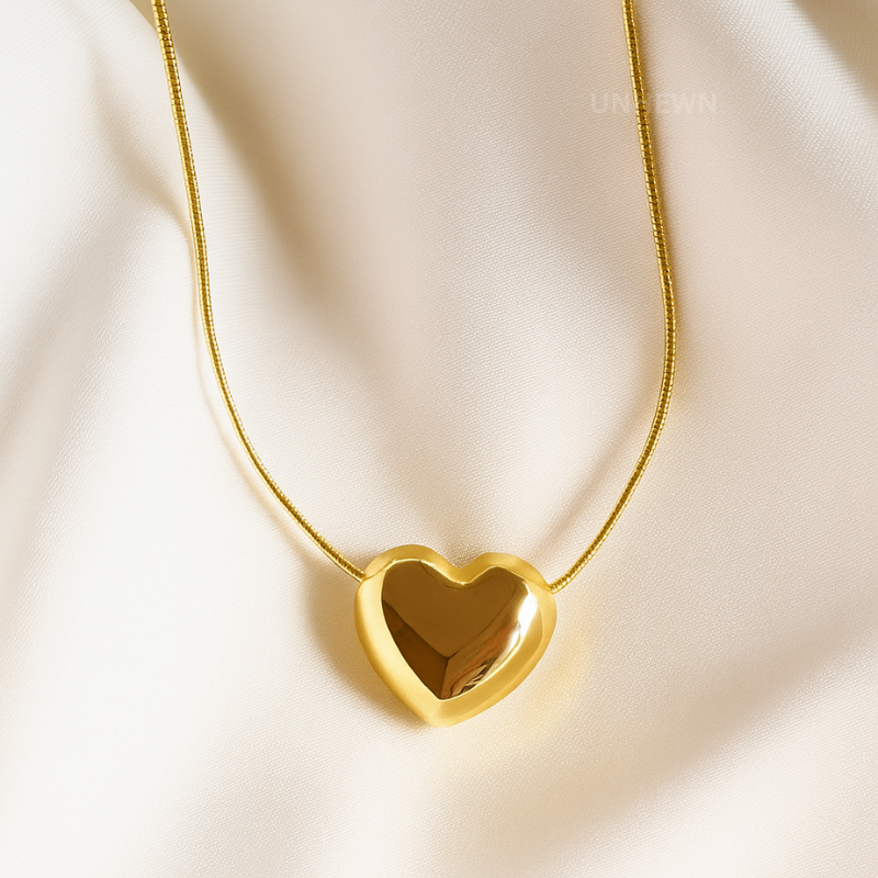 Golden Small Heart Pendant Necklace