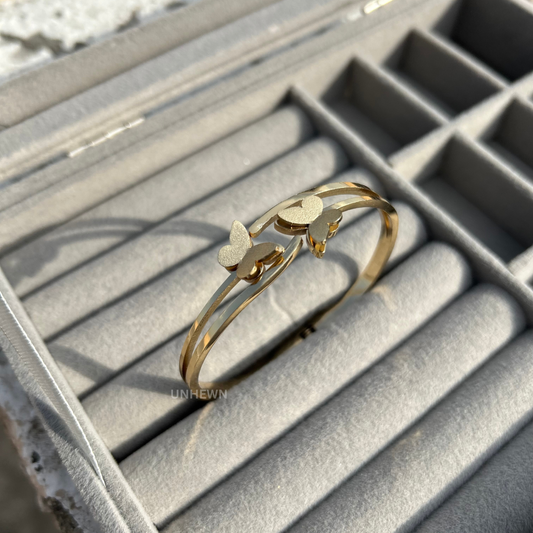 Golden Butterfly Embrace Bracelet