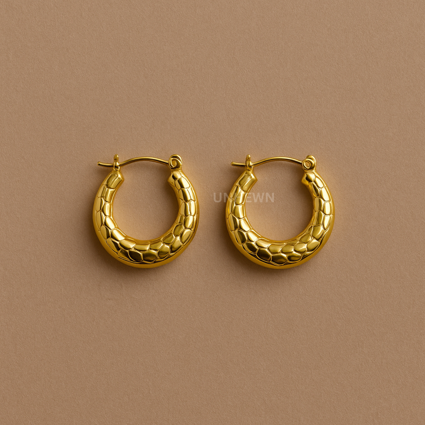 Golden Serpent Hoop Earrings