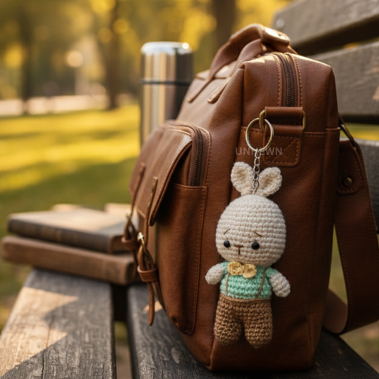 Handmade Crochet Bunny Doll Charm- Keychain, Bag Charm, Unique Gift Accessories