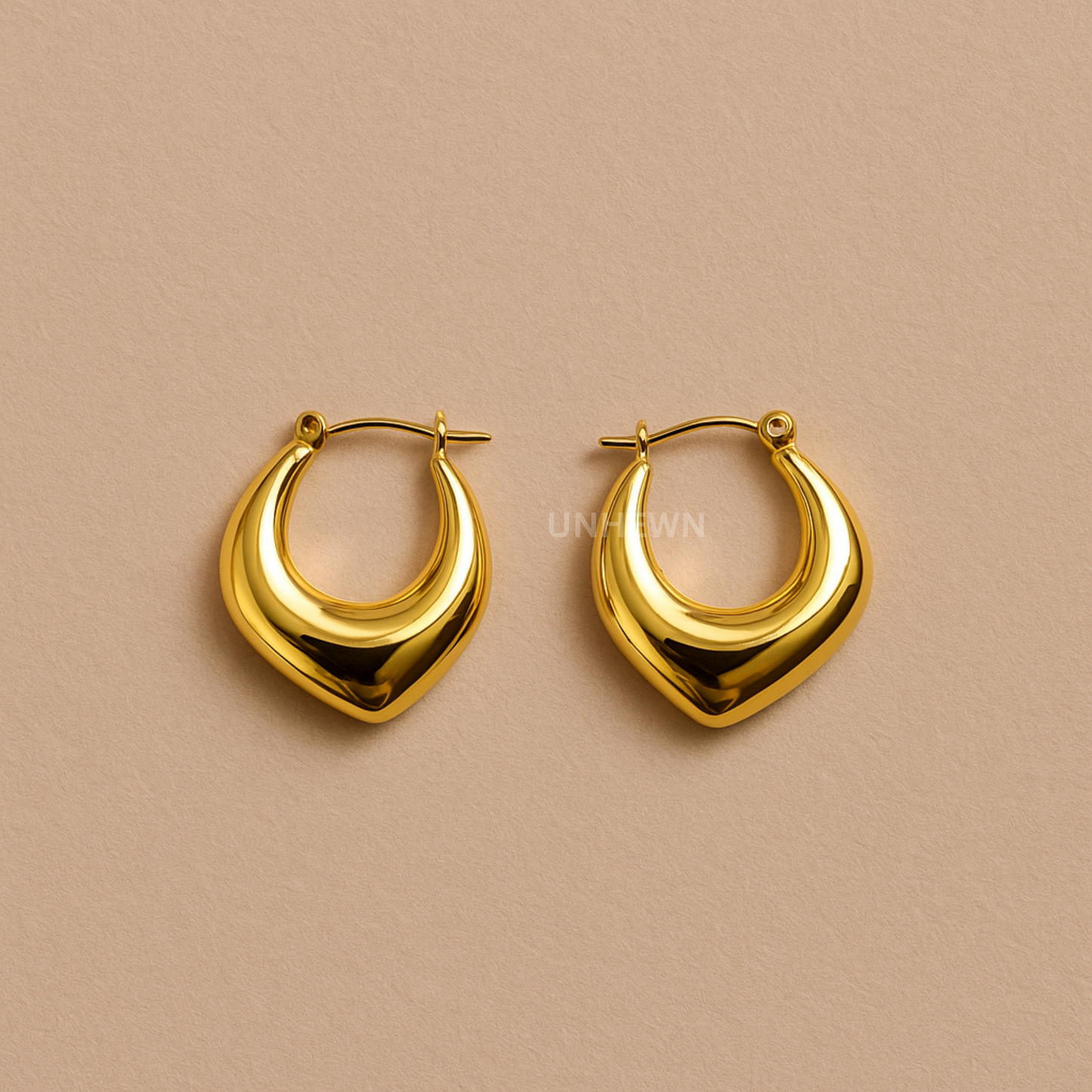 Golden Crescent Hoop Earrings