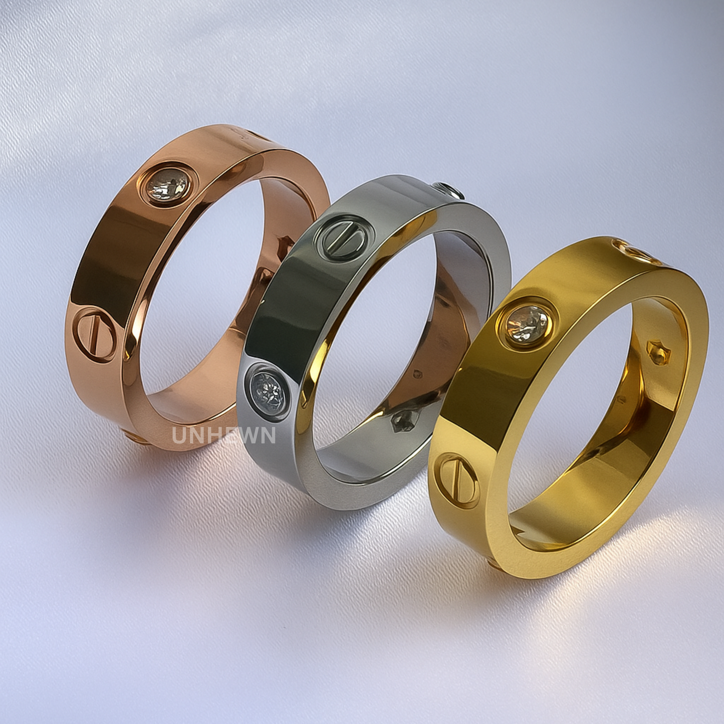 Axis Band Ring – with Crystal Accents