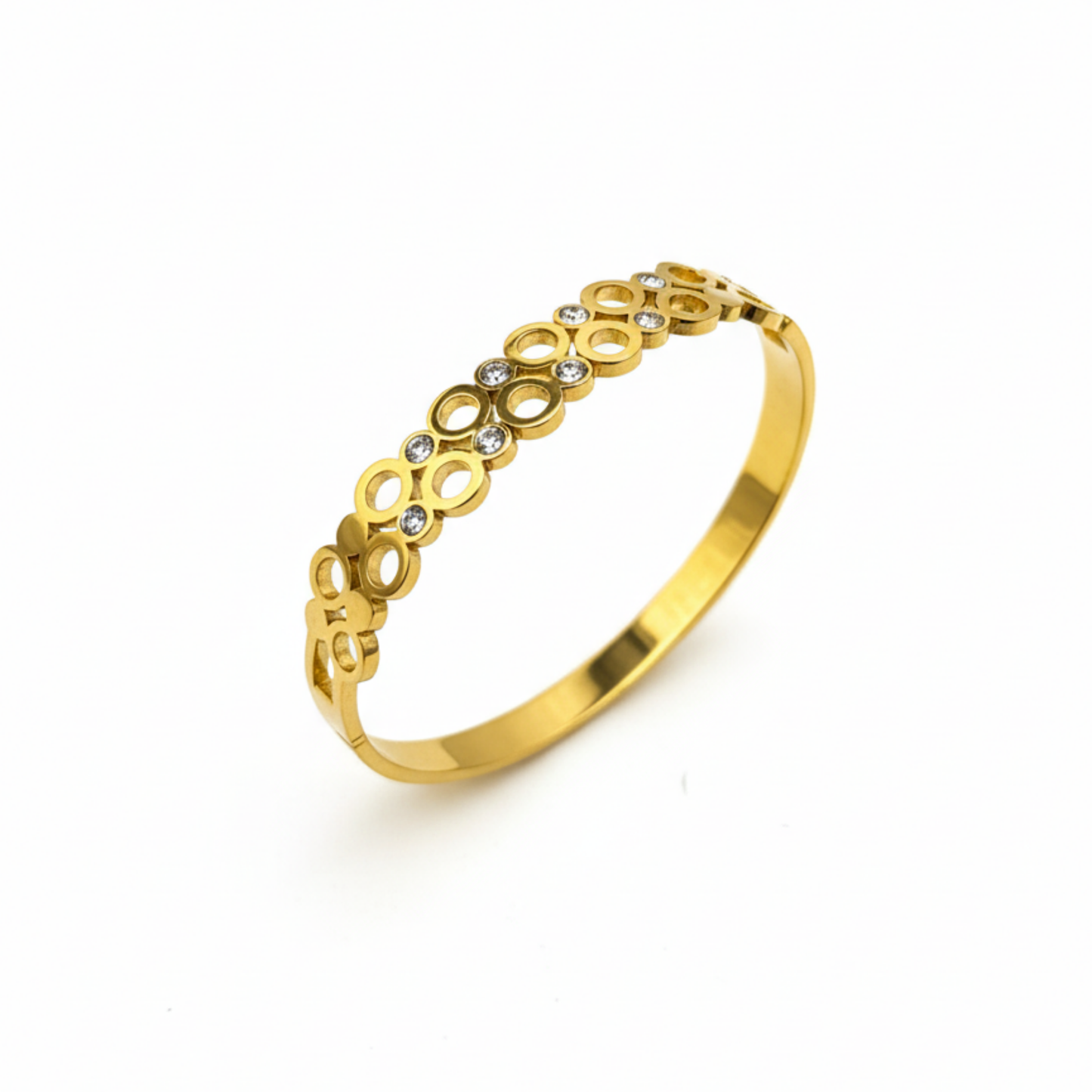 Golden Orbit Crystal Bangle