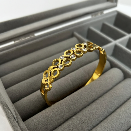Golden Orbit Crystal Bangle