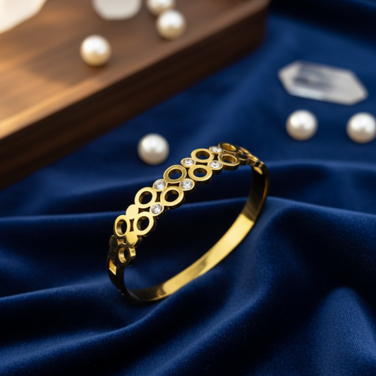 Golden Orbit Crystal Bangle