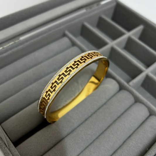 Golden Meander Statement Bangle