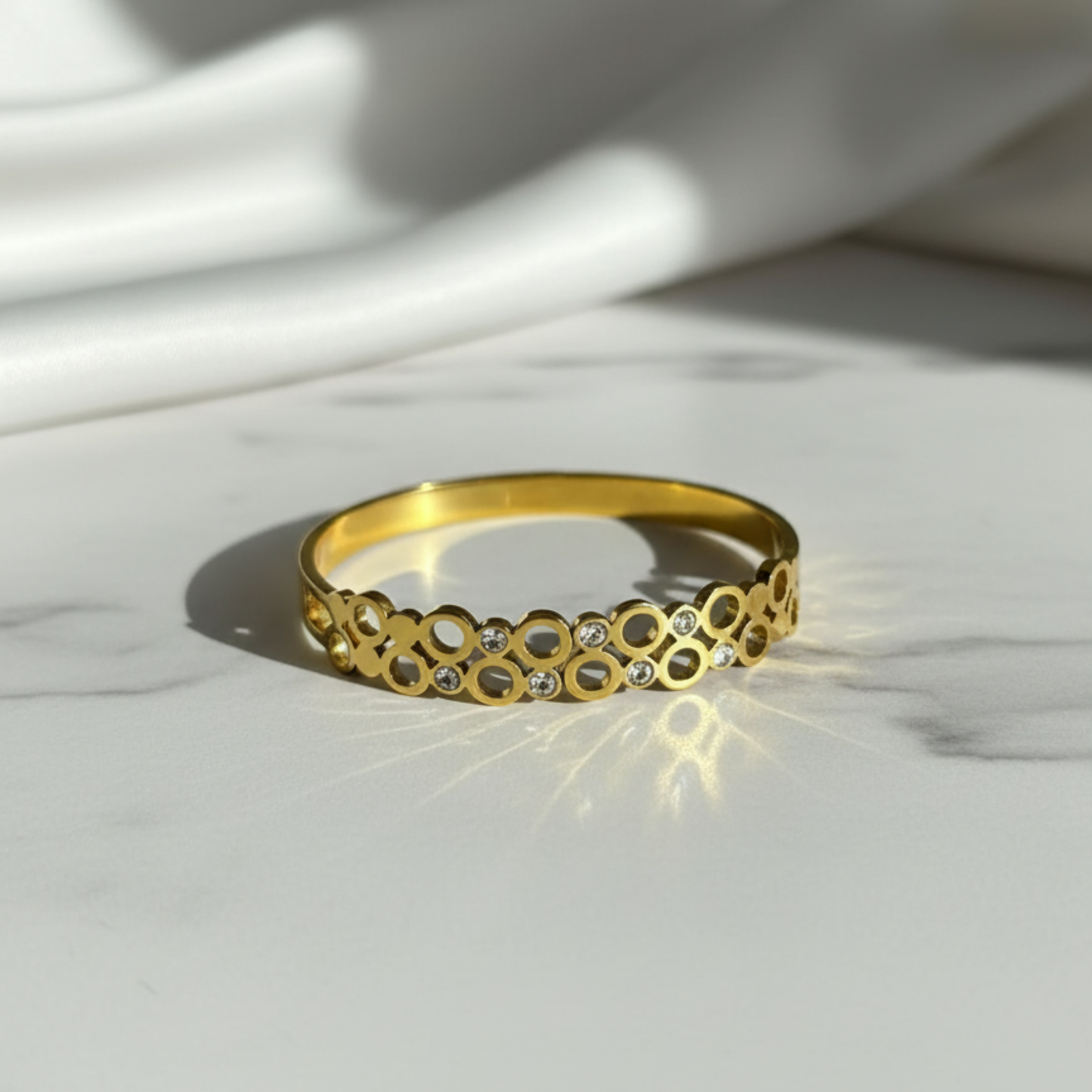 Golden Orbit Crystal Bangle