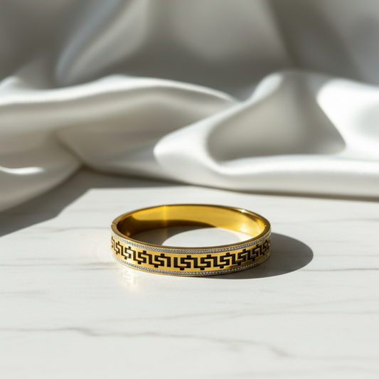 Golden Meander Statement Bangle