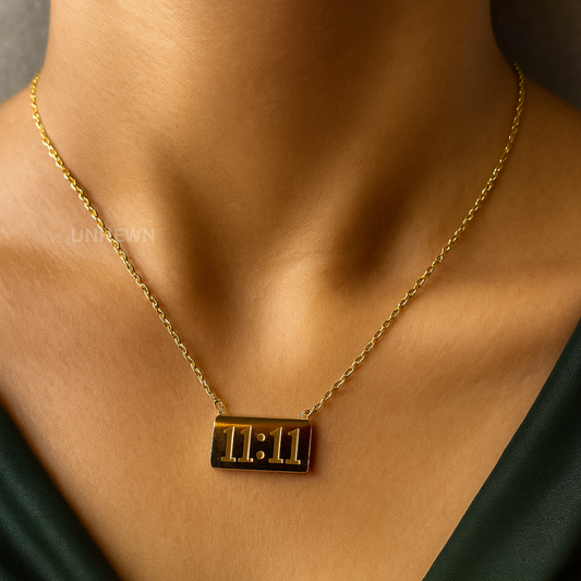 11:11 Gold Pendant – Manifestation Moment Necklace