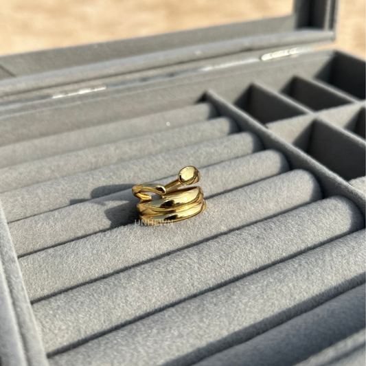 Golden Spiral Adjustable Ring