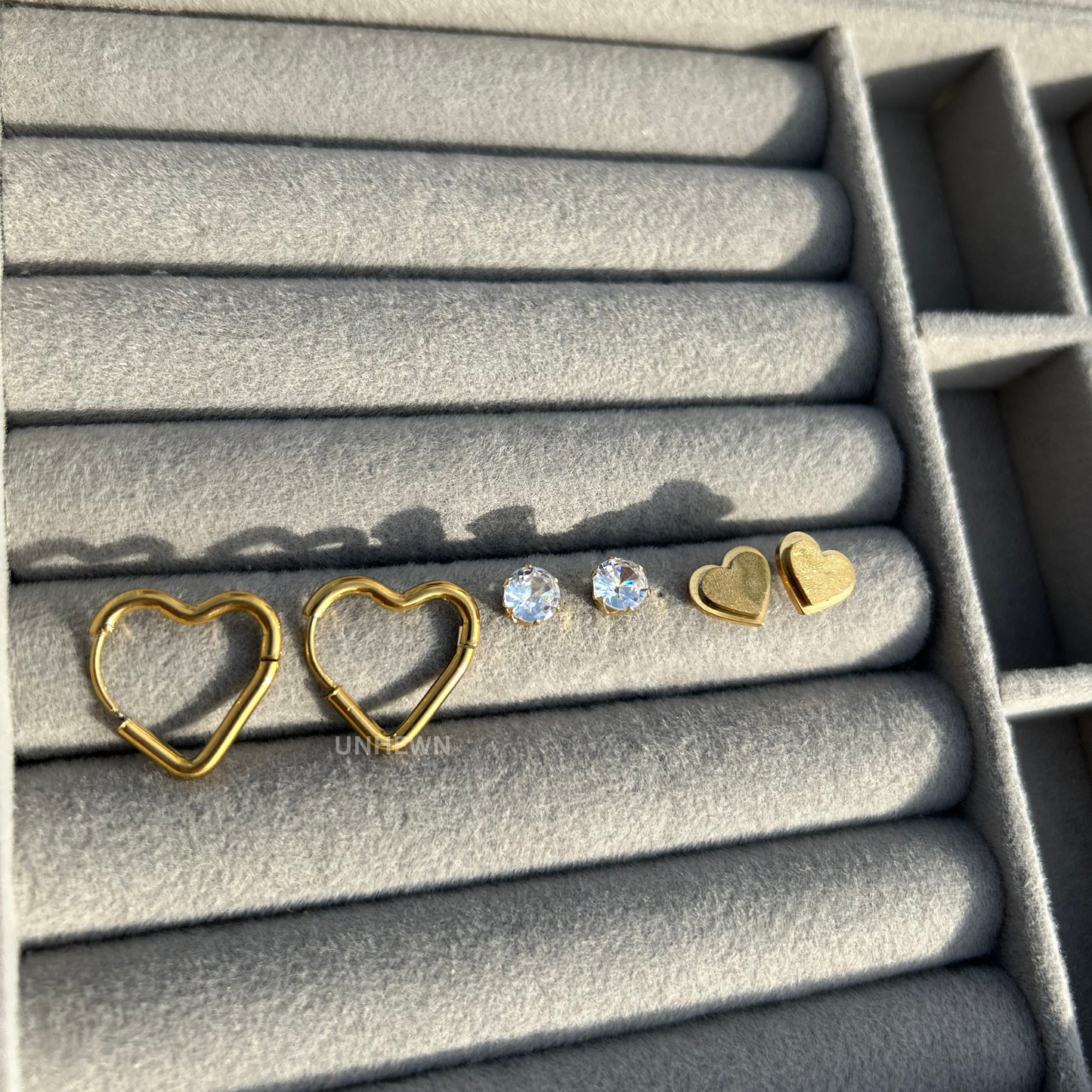 Golden Love Trio Earring Set