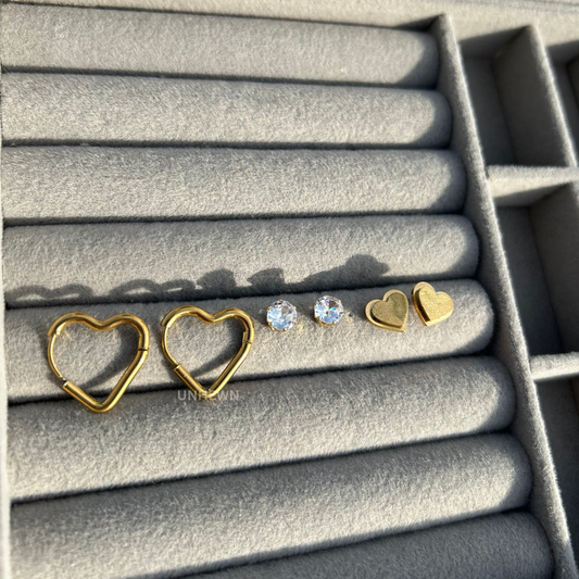 Golden Love Trio Earring Set