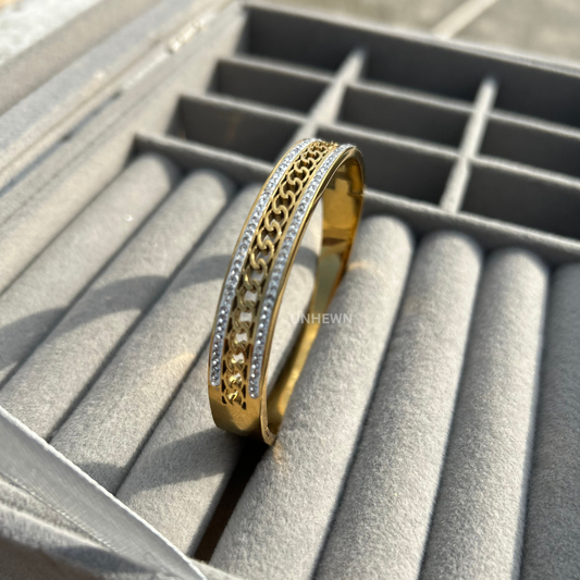 Gilded Pave Chain Bangle