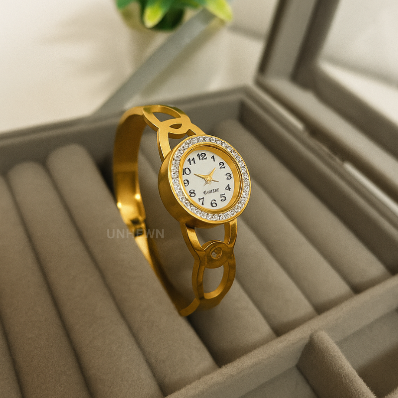Golden Loop Crystal Bracelet Watch
