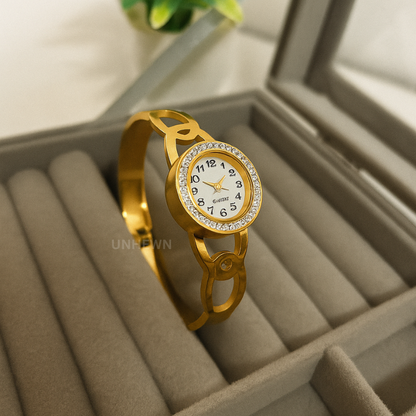 Golden Loop Crystal Bracelet Watch