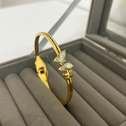 Golden Butterfly & Starfish Bangle Bracelet