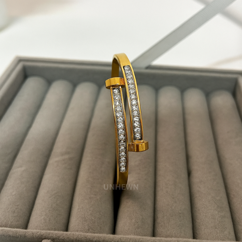 Golden Luxe Crystal Nail Bracelet