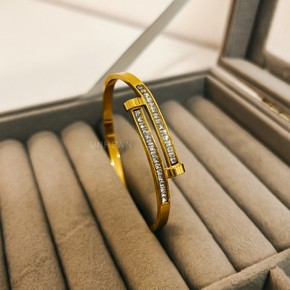 Golden Luxe Crystal Nail Bracelet