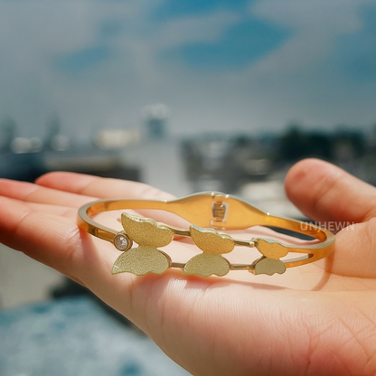Golden Butterfly Flight Bracelet