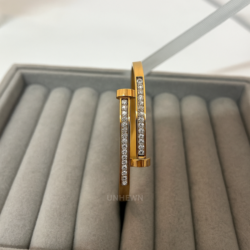 Golden Luxe Crystal Nail Bracelet