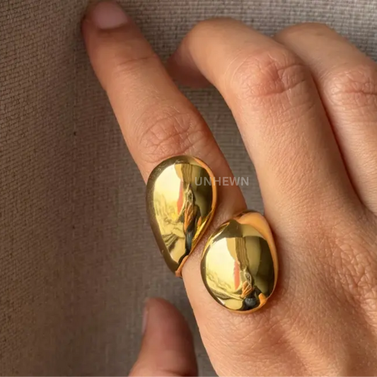 Golden Orbit Statement Ring
