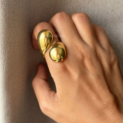 Golden Orbit Statement Ring