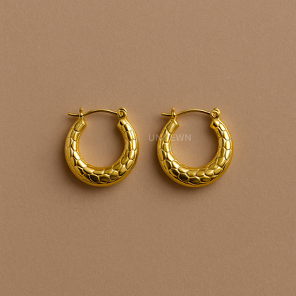 Golden Serpent Hoop Earrings