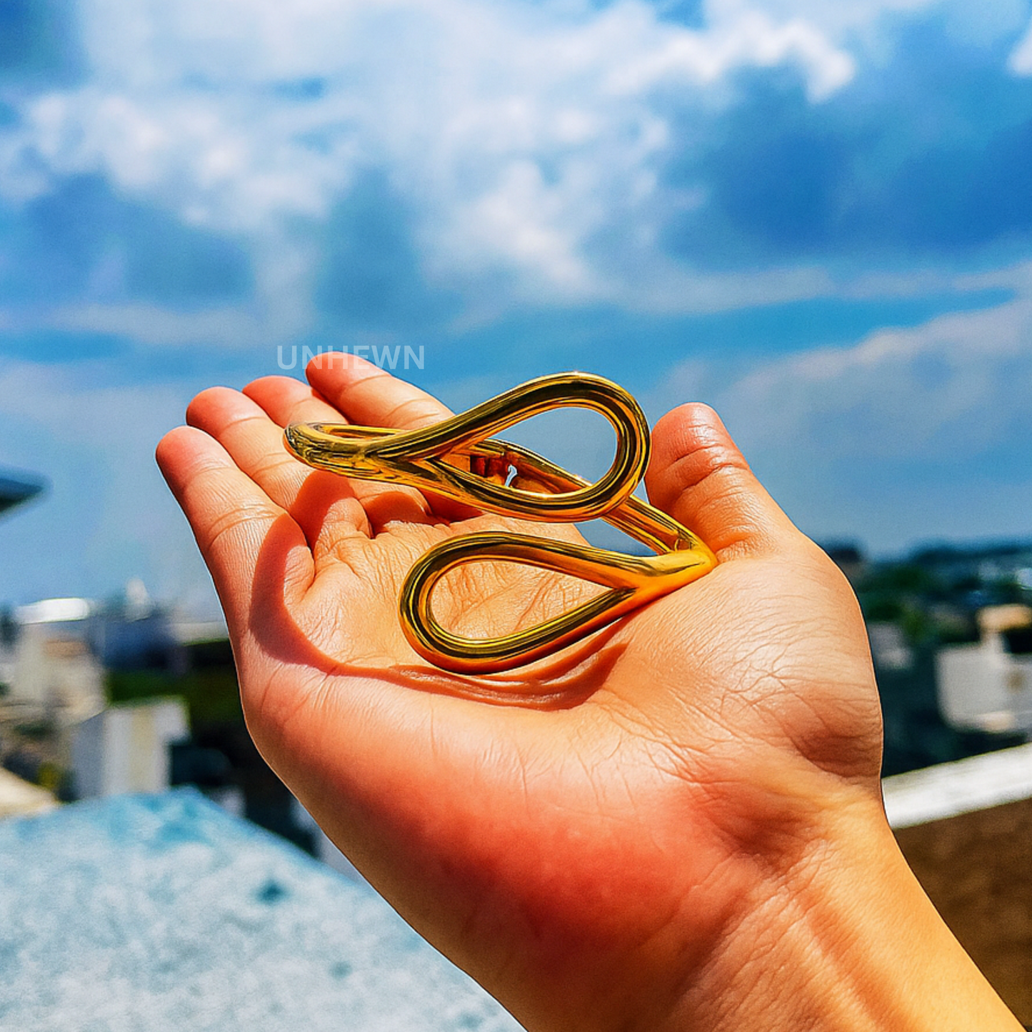 Golden Fluid Drop Bracelet