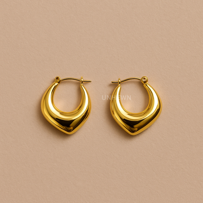 Golden Crescent Hoop Earrings