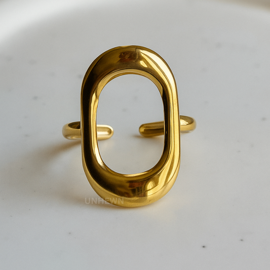 Golden Orbit Statement Ring