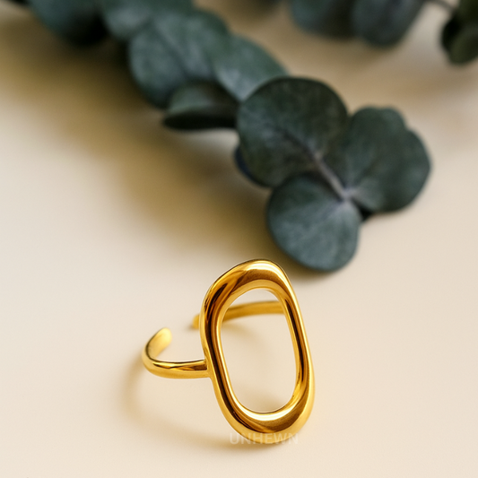 Golden Orbit Statement Ring