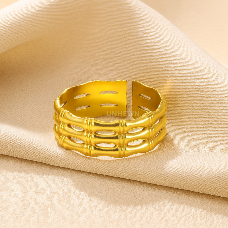 Golden Bamboo Statement Ring