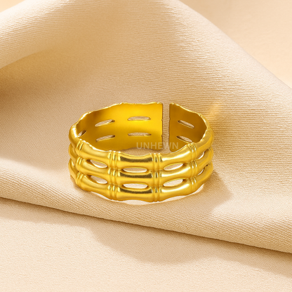Golden Bamboo Statement Ring