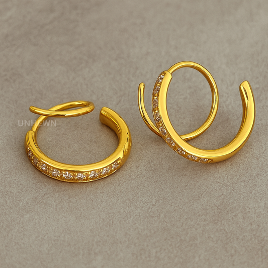 Dazzle Curve Hoop Earrings