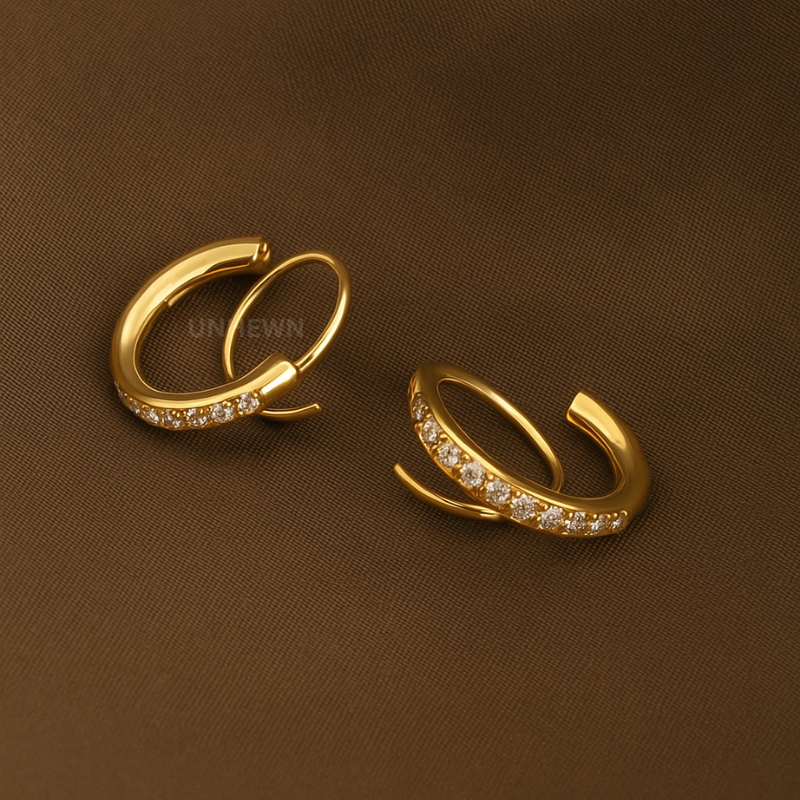 Dazzle Curve Hoop Earrings