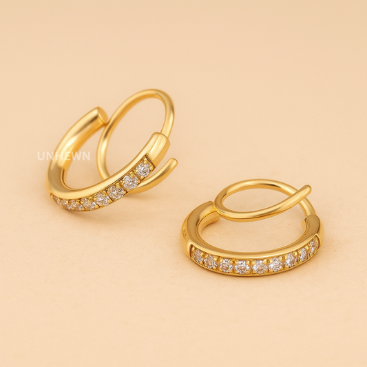Dazzle Curve Hoop Earrings