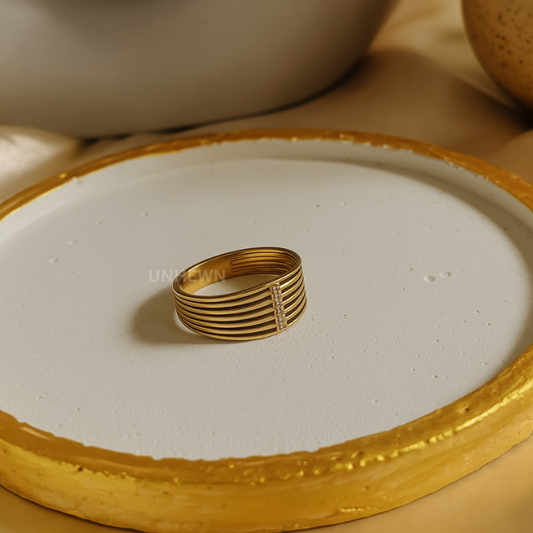 Golden Strata Band Ring