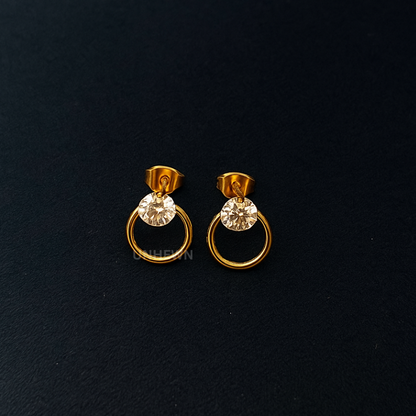 Golden Radiance Circle Earrings
