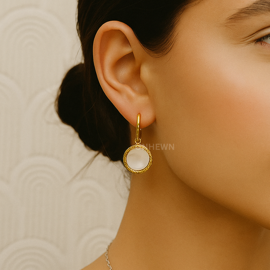 Golden Glow Circle Drop Earrings