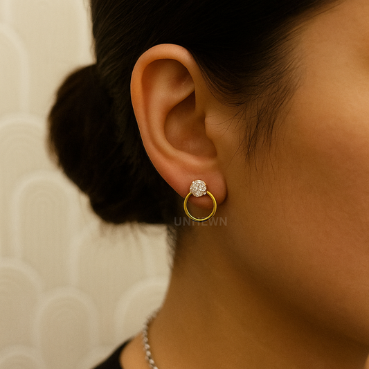 Golden Radiance Circle Earrings