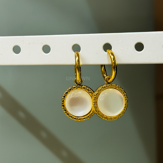 Golden Glow Circle Drop Earrings
