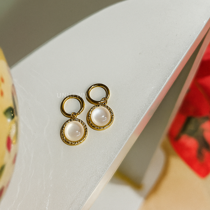 Golden Glow Circle Drop Earrings