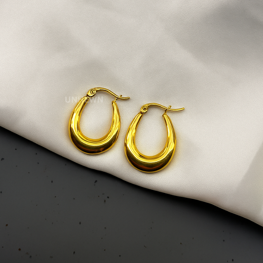 Golden Teardrop Hoop Earrings