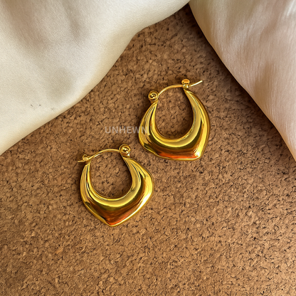 Golden Crescent Hoop Earrings