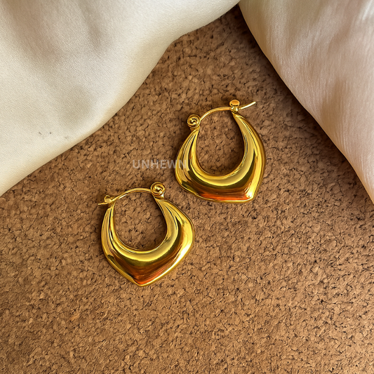 Golden Crescent Hoop Earrings