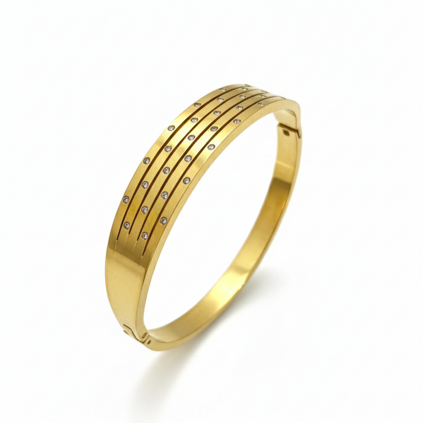 Triple Sparkle Gold Bangle