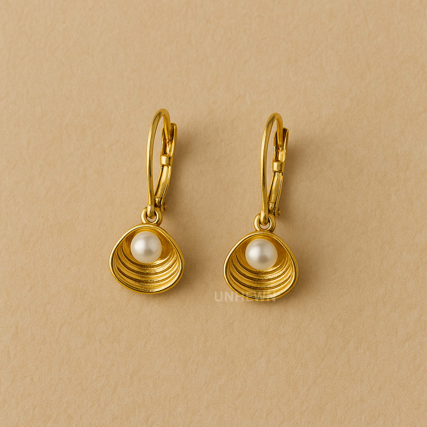 Golden Pearl Nest Earrings